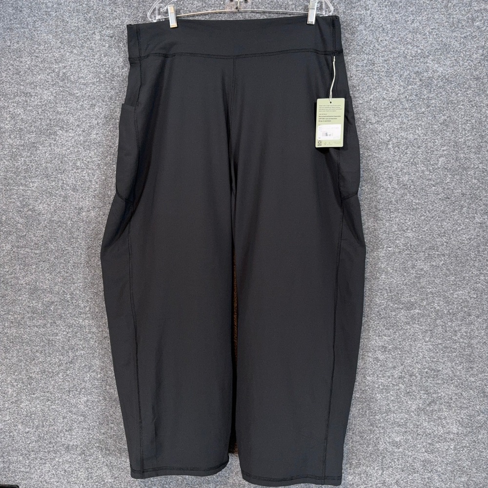 REI Co-op Active Pursuits Knit Wide Leg Pants Womens 3X Black Pockets Hiking NEW